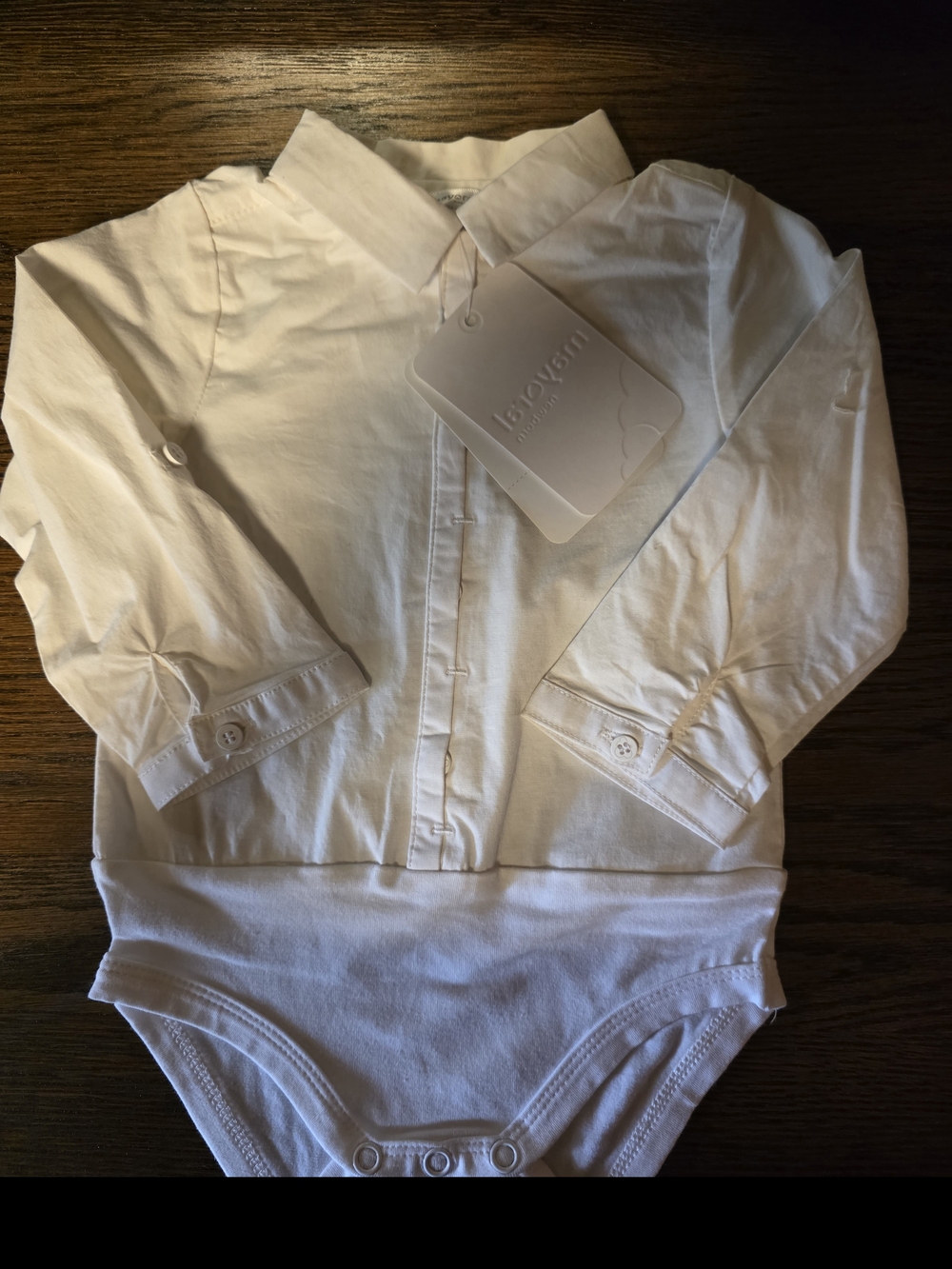 Baby Boys' MAYORAL White Long-Sleeve One-Piece Bodysuit 6-9 M